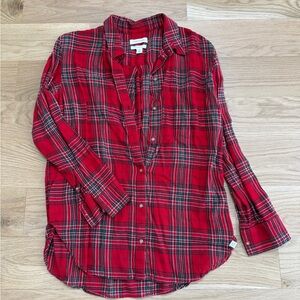 Treasure & Bond Red Plaid Button-Up Shirt
